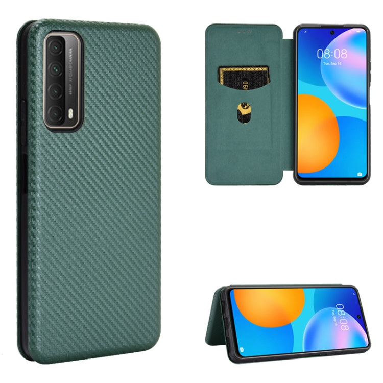 Carbon Fiber Texture Magnetic Horizontal Flip TPU + PC + PU Leather Case with Card Slot, For LG K42, For OPPO Realme V5 / Realme Q2, For Wiko View5 Plus, For Huawei P Smart 2021 / Y7A, For Xiaomi Mi 10T Lite