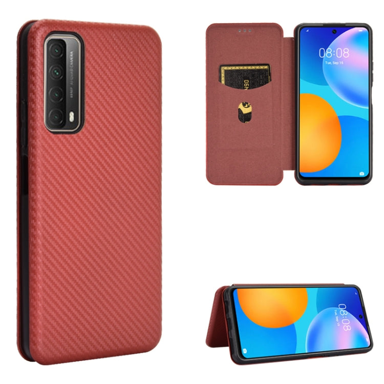 Carbon Fiber Texture Magnetic Horizontal Flip TPU + PC + PU Leather Case with Card Slot, For LG K42, For OPPO Realme V5 / Realme Q2, For Wiko View5 Plus, For Huawei P Smart 2021 / Y7A, For Xiaomi Mi 10T Lite