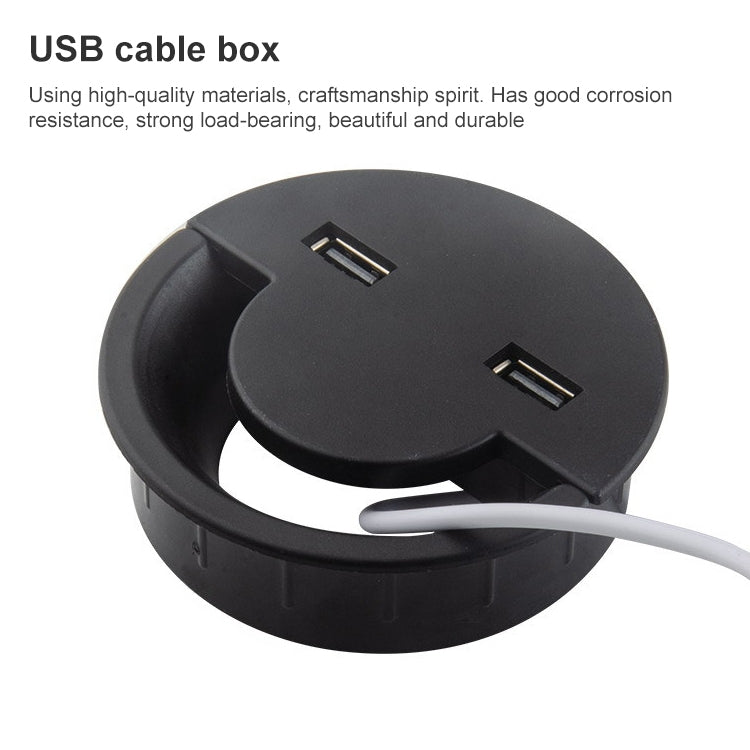 80mm Desktop Outlet USB Cable Wire Hole Cover Round Winder Holder, 80mm