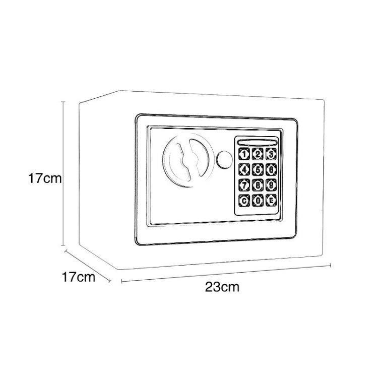 17E Home Mini Electronic Security Lock Box Wall Cabinet Safety Box without Coin-operated Function