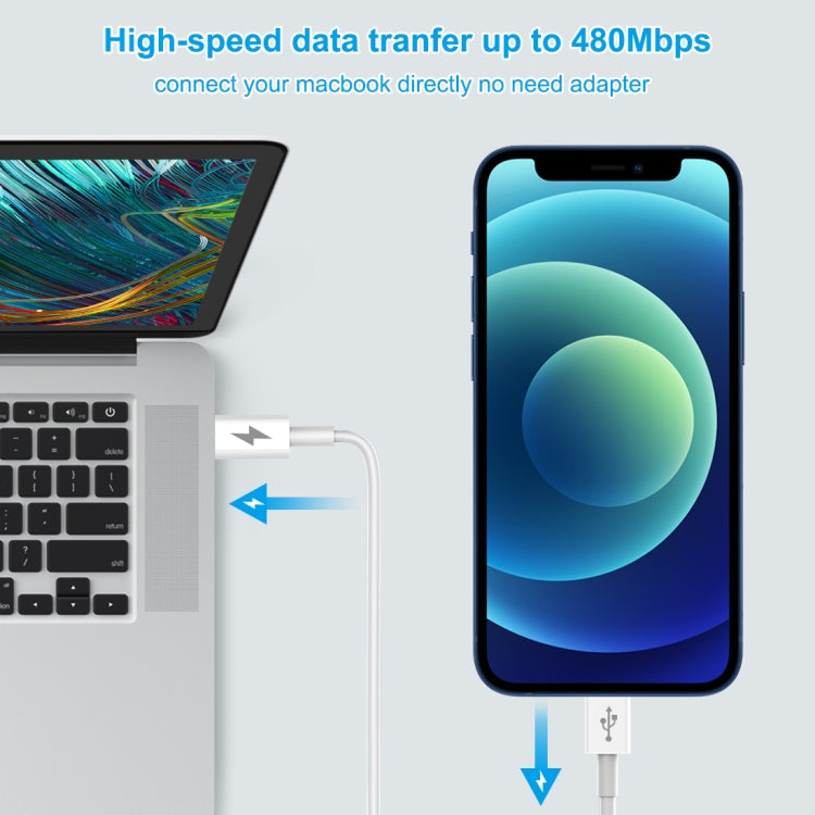 HAWEEL 25W 3A USB-C / Type-C to 8 Pin PD Fast Charging Cable for iPhone, iPad, Cable Length:1m, Type-C to 8 Pin 1m