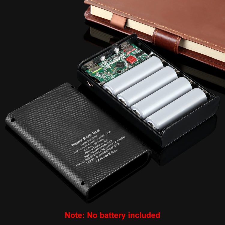 HAWEEL DIY 4 x 21700 Battery 22.5W Fast Charge 15W Wireless Charging Power Bank Box Case with Display, Not Include Battery, DIY 4 x 21700 Battery