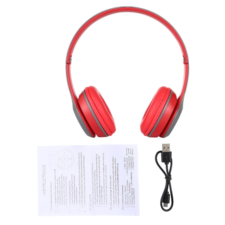 P47 Foldable Wireless Bluetooth Headphone with 3.5mm Audio Jack, Support MP3 / Call, P47 Red, P47 White, P47 Green, P47 Black, P47 Blue