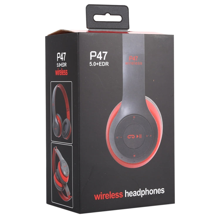 P47 Foldable Wireless Bluetooth Headphone with 3.5mm Audio Jack, Support MP3 / Call, P47 Red, P47 White, P47 Green, P47 Black, P47 Blue