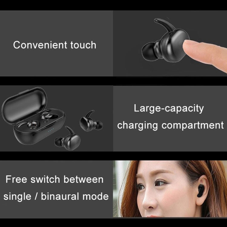 TWS-4 IPX5 Waterproof Bluetooth 5.0 Touch Wireless Bluetooth Earphone with Charging Box, Support HD Call & Voice Prompts, TWS-4