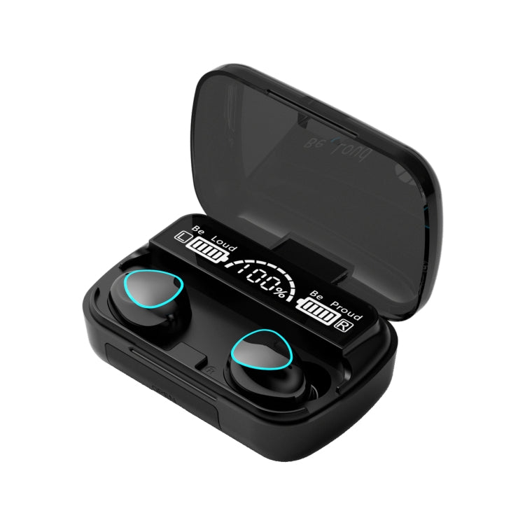 M10 Bluetooth 5.1 TWS Digital Display Wireless Bluetooth Earphone with Charging Box, Support Touch & Siri & Battery Display, M10 Black, M10 Green