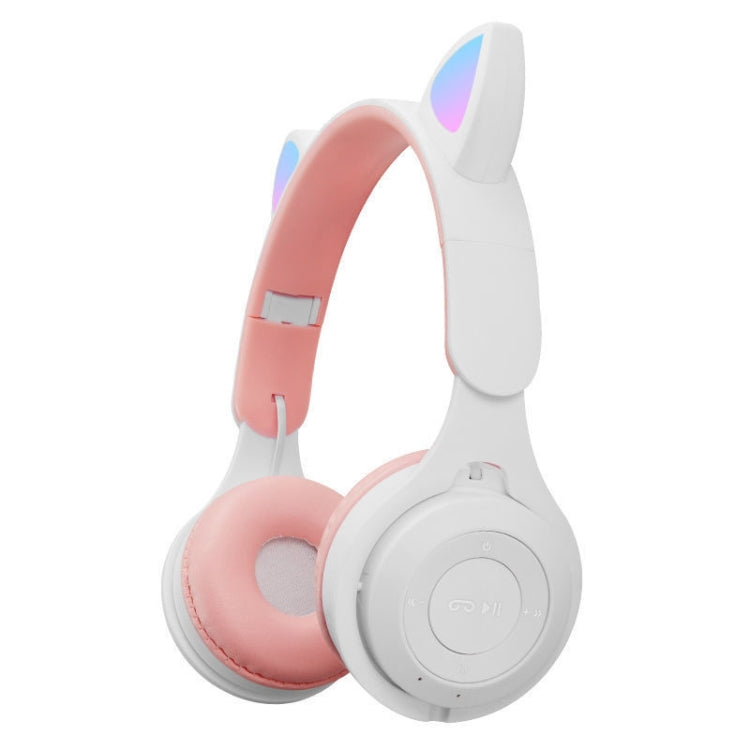 M6 Luminous Cat Ears Two-color Foldable Bluetooth Headset with 3.5mm Jack & TF Card Slot, Two-color White, Two-color Pink, Two-color Blue, Two-color Purple