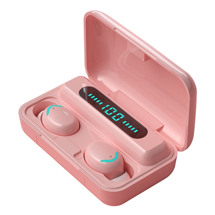 F9-5C Macaron Series Four-bar Breathing Light + Digital Display Noise Reduction Bluetooth Earphone, F9-5C Macaron Four-bar Light Dark Blue, F9-5C Macaron Four-bar Light Pink, F9-5C Macaron Four-bar Light Baby Blue, F9-5C Macaron Four-bar Light Yellow