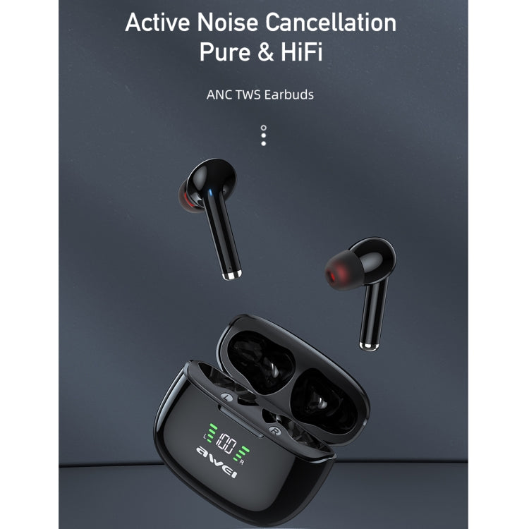 awei TA8 Bluetooth 5.2 ANC Active Noise Reduction Wireless Bluetooth Earphone, TA8