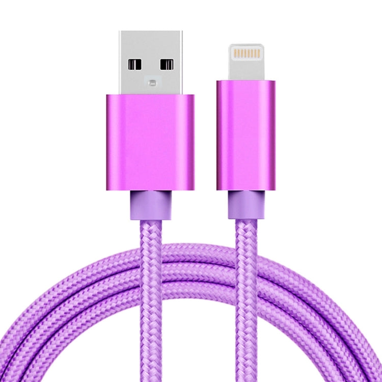 3A Woven Style Metal Head 8 Pin to USB Charge Data Cable, Cable Length: 1m, 1m 8 Pin