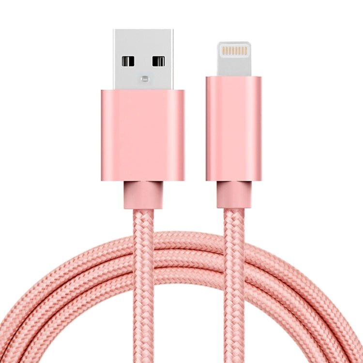 3A Woven Style Metal Head 8 Pin to USB Charge Data Cable, Cable Length: 1m, 1m 8 Pin