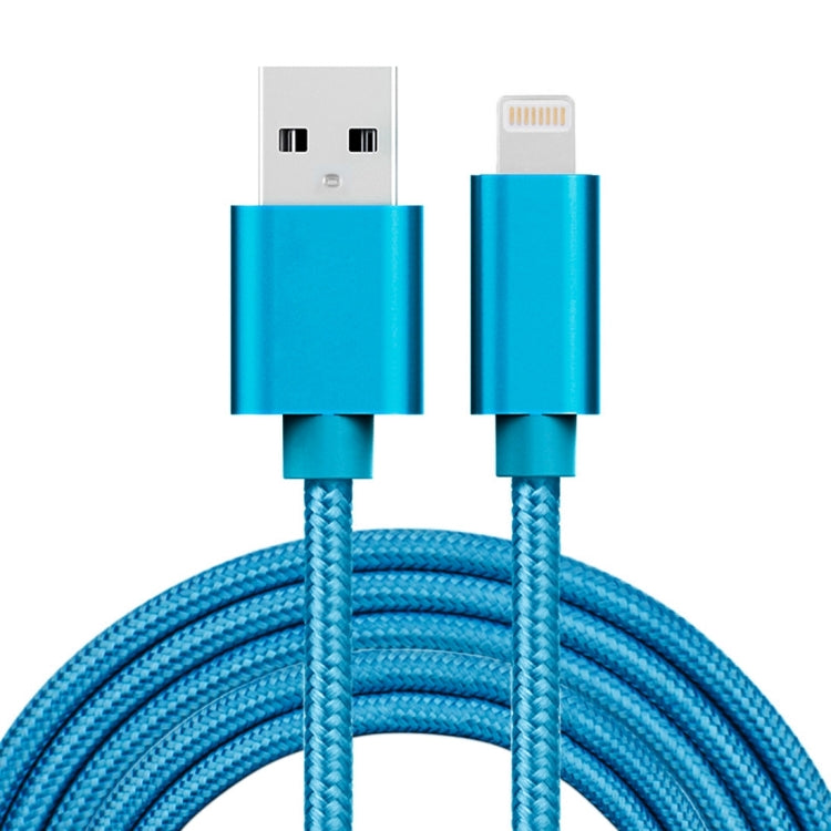 3A Woven Style Metal Head 8 Pin to USB Charge Data Cable, Cable Length: 2m, 2m 8 Pin