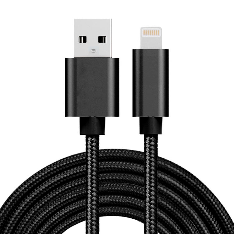 3m 3A Woven Style Metal Head 8 Pin to USB Data / Charger Cable, 3m 8 Pin