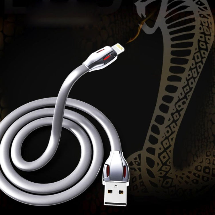 REMAX RC-035i Laser Series 1m 2.1A 8 Pin to USB Data Sync Charger Cable with LED Indicator, White, Gold