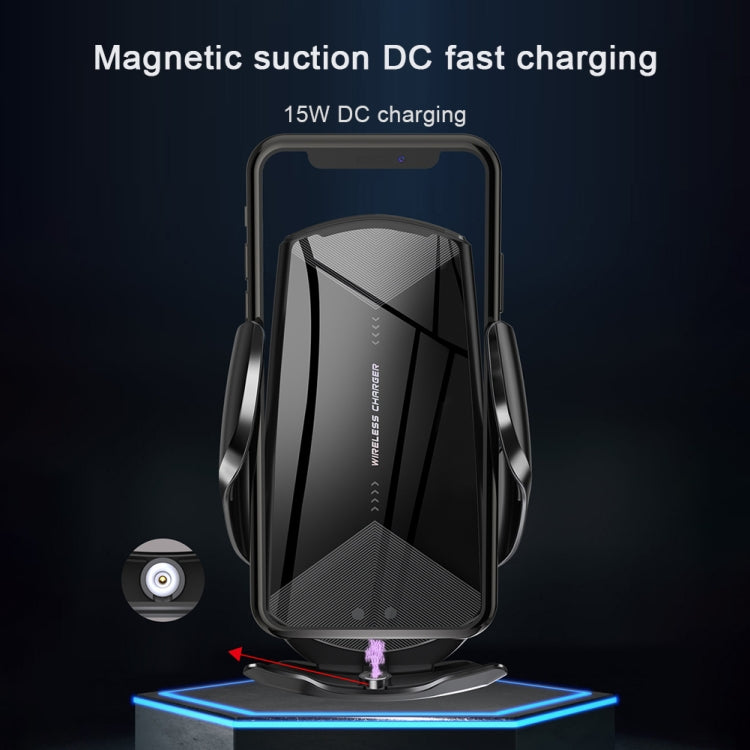 Q2 15W Universal Rotation Infrared Induction Magnetic Car Wireless Charging Mobile Phone Holder with Micro USB + 8 Pin + Type-C / USB-C Magnetic Connector, Q2 Black, Q2 Gold, Q2 Blue, Q2 Red, Q2 Silver