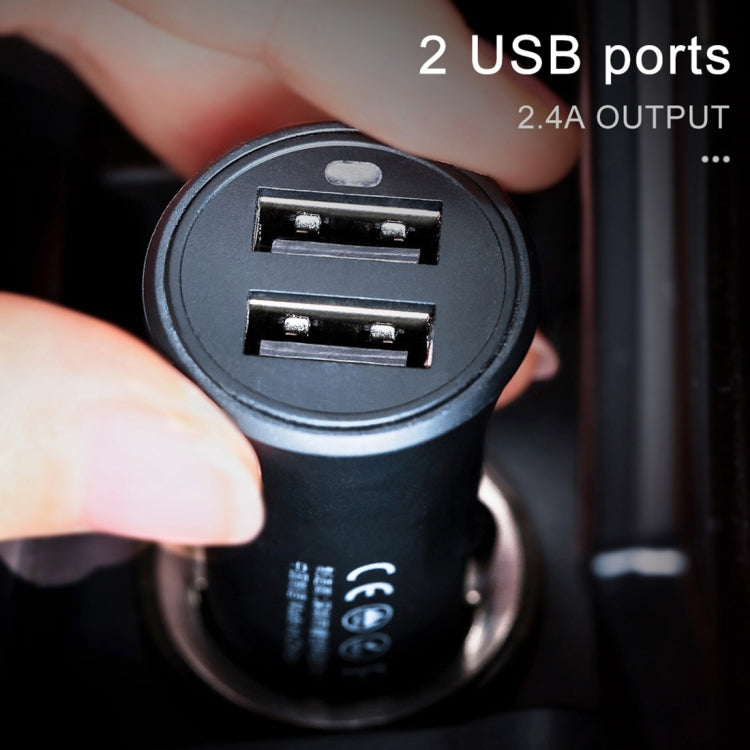 WK WP-C13 2.4A Warpath Dual USB Car Charger with USB to 8 Pin / Micro USB / Type-C Data Cable, WP-C13 with Cable (Black), WP-C13 with Cable (White)