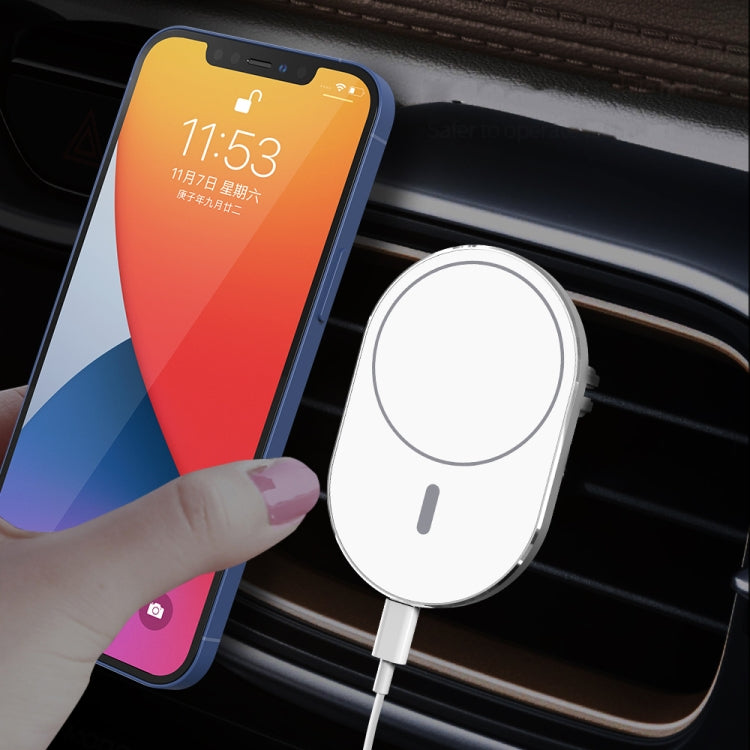 X19 Magsafe Car Air Outlet Vent Mount Clamp Holder 15W Fast Charging Qi Magnetic Wireless Charger, X19