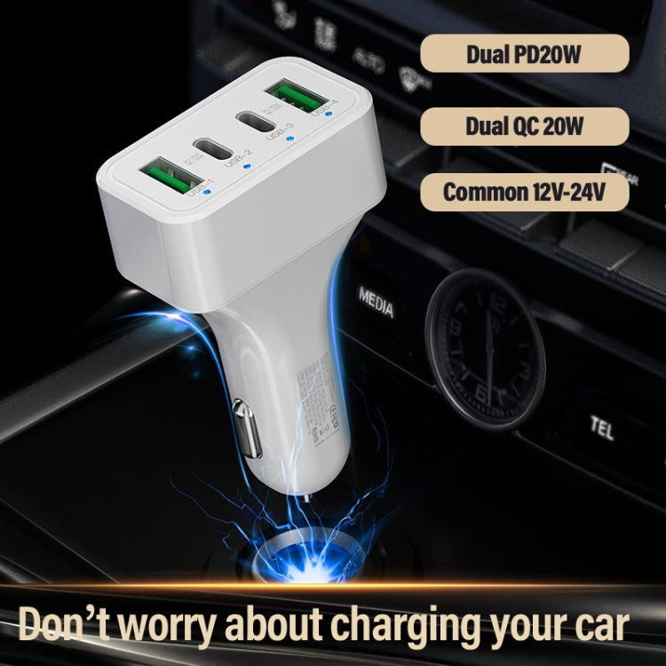 WLX-K26 40W Dual PD + Dual QC Multi-function Car Charger, WLX-K26