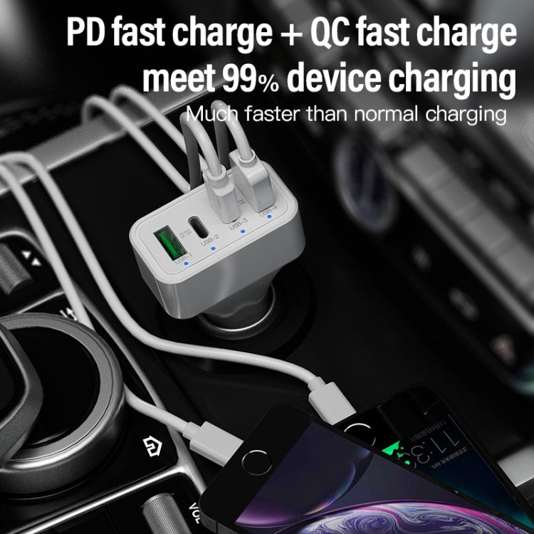 WLX-K26 40W Dual PD + Dual QC Multi-function Car Charger, WLX-K26