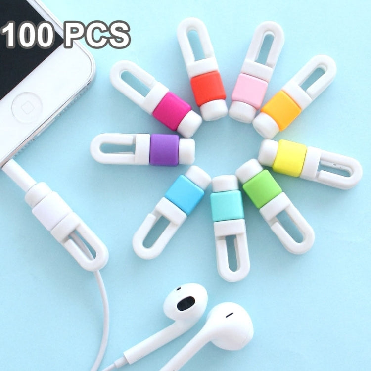 100 PCS Earphone Headphone Wire Cable Line Protective Cover Winder Cord Wrap Organizer, Random Color Delivery, 100 PCS