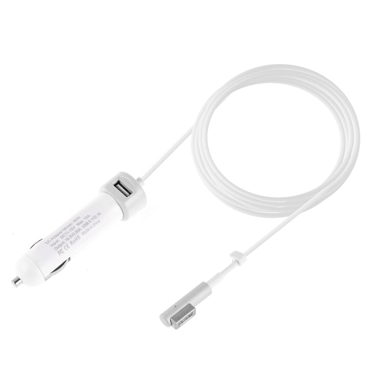 60W 5.1V 2.1A USB Interface Car Charger with 16.5V 3.65A L MagSafe Interface Data Cable, 16.5V 3.65A L MagSafe