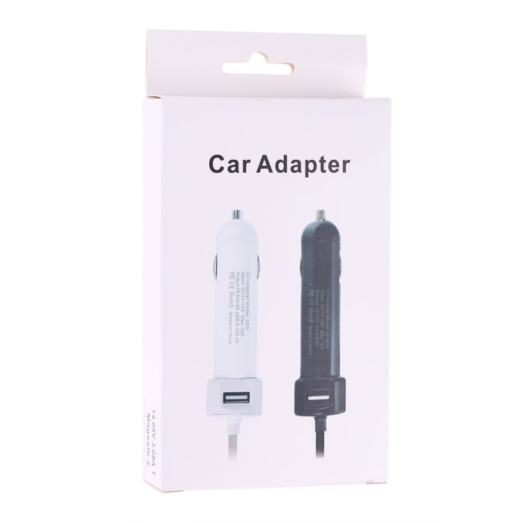 60W 5.1V 2.1A USB Interface Car Charger with 16.5V 3.65A L MagSafe Interface Data Cable, 16.5V 3.65A L MagSafe