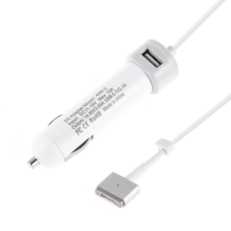 45W-2 5.1V 2.1A USB Interface Car Charger with 14.85V 3.05A T MagSafe 2 Interface Data Cable, 14.85V 3.05A T MagSafe 2