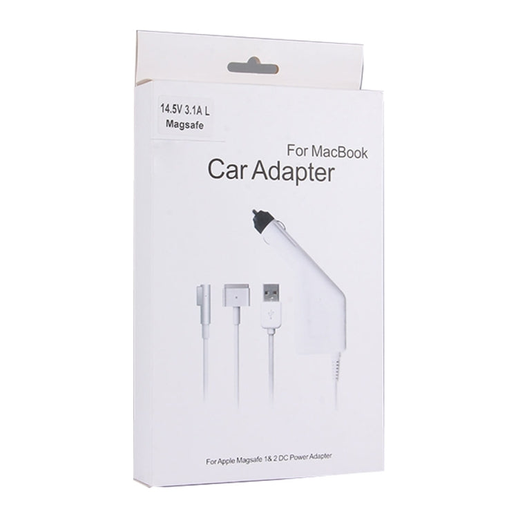 85W 18.5V 4.6A 5 Pin L Style MagSafe 1 Car Charger with 1 USB Port for Apple Macbook A1150 / A1151 / A1172 / A1184 / A1211 / A1370 , Length: 1.7m, 85W 18.5V 4.6A