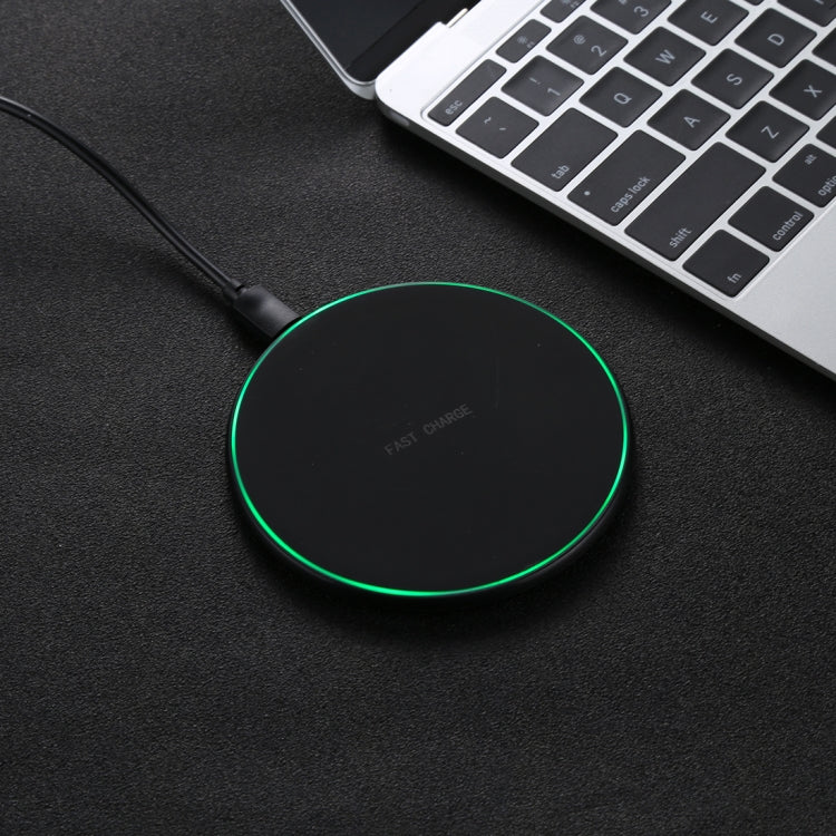 DC 9V 1.67A / 5V 1A Universal Round Shape Qi Standard Fast Wireless Charger with Indicator Light, Round Shape