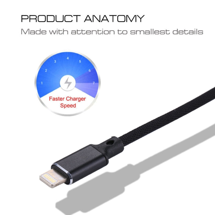 1m 2A USB to 8 Pin Nylon Weave Style Data Sync Charging Cable, 8 Pin Black, 8 Pin Blue, 8 Pin Red, 8 Pin White, 8 Pin Pink, 8 Pin Grey