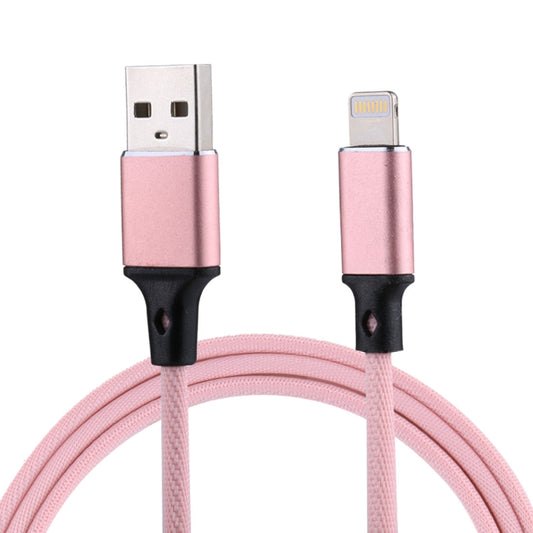 1m 2A USB to 8 Pin Nylon Weave Style Data Sync Charging Cable, 8 Pin Pink, 8 Pin Blue, 8 Pin Red, 8 Pin White