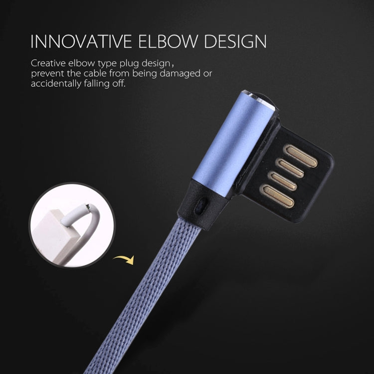 1m 2.4A Output USB to 8 Pin Double Elbow Design Nylon Weave Style Data Sync Charging Cable, 8 Pin Blue, 8 Pin Red, 8 Pin Dark Blue, 8 Pin Black, 8 Pin Coffee