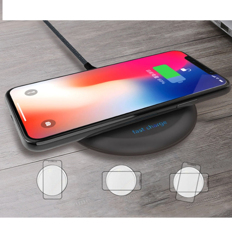 K8 30W Aluminum Alloy Round Desktop Wireless Charger with 1m Type-C Fast Charging Cable, UFO Design Grey, K8, UFO Design Silver