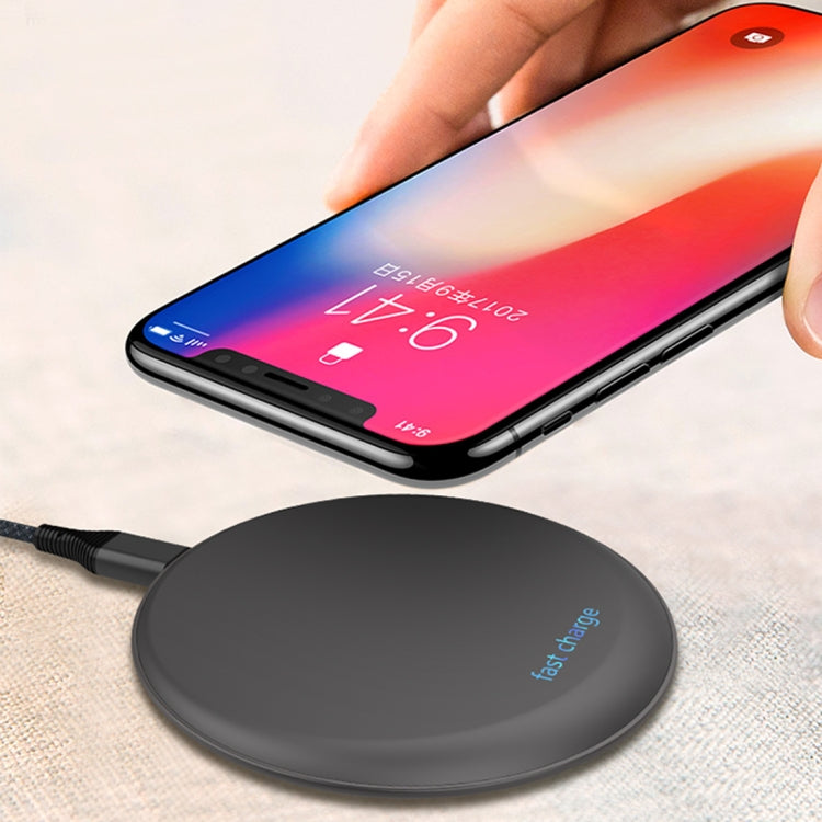 K8 30W Aluminum Alloy Round Desktop Wireless Charger with 1m Type-C Fast Charging Cable, UFO Design Grey, K8, UFO Design Silver