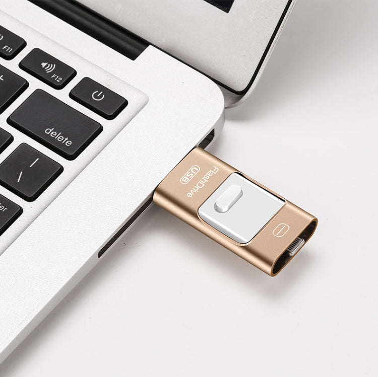 32GB USB 3.0 + 8 Pin + Mirco USB Android iPhone Computer Dual-use Metal Flash Drive, 32GB USB 3.0