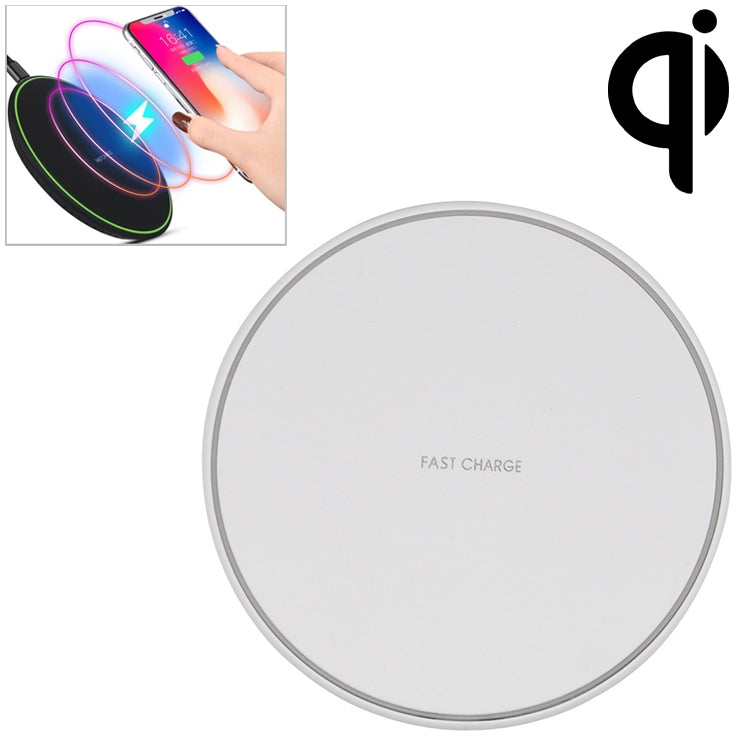 KD-1 Ultra-thin 10W Fast Charging Wireless Charger for Android Phones & iPhone, Fast Charging, Black, Fast Charging, White