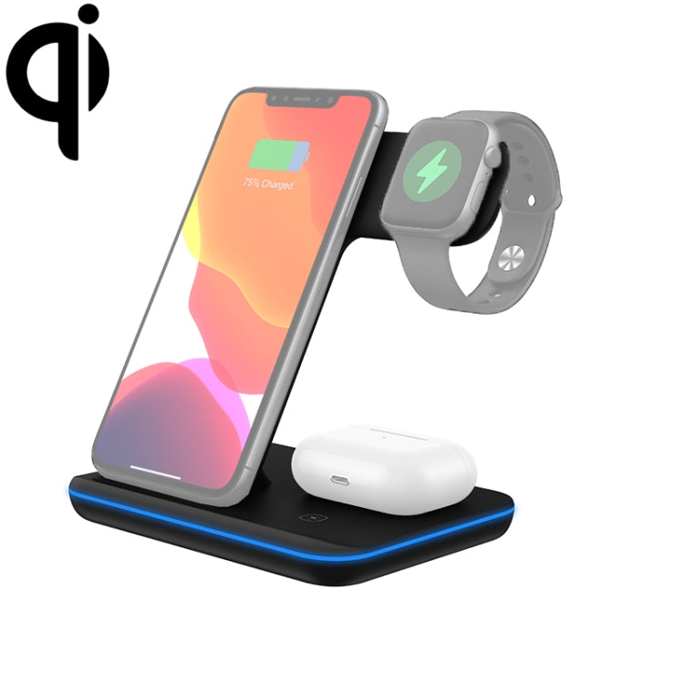 Z5A QI Vertical Magnetic Wireless Charger for Mobile Phones & Apple Watches & AirPods / Samsung Galaxy Buds / Huawei Free Buds, with Touch Ring Light, Z5A