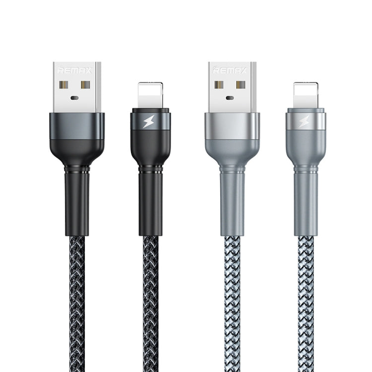 REMAX RC-124i 1m 2.4A USB to 8 Pin Aluminum Alloy Braid Fast Charging Data Cable for iPhone, iPad, 8 Pin