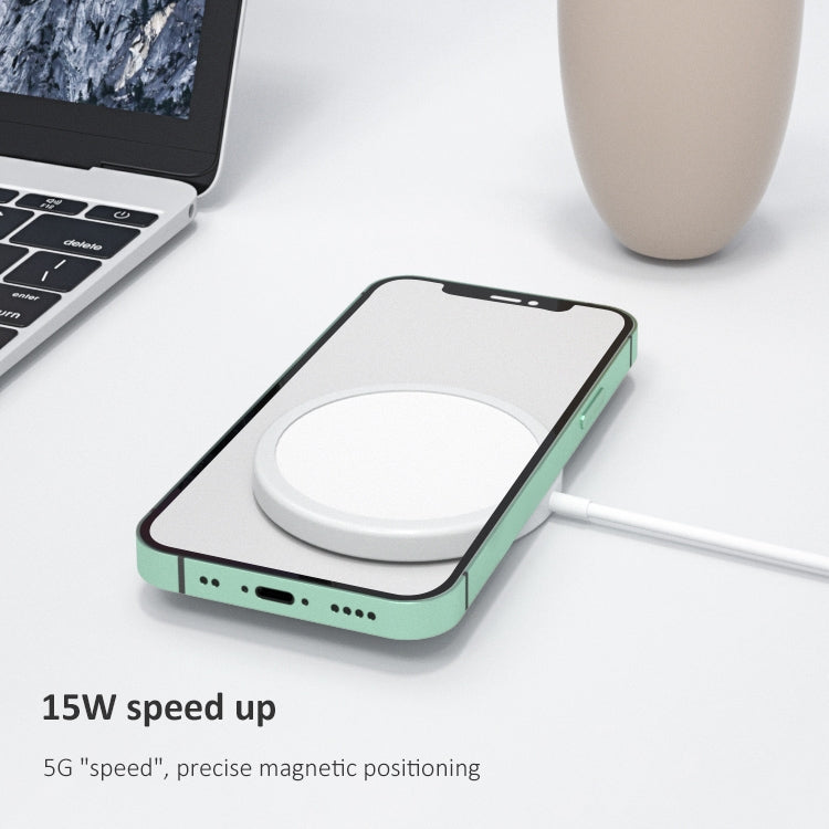 OJD-63 15W Aluminum Alloy Style Round Magsafe Magnetic Wireless Charger , Magnetic