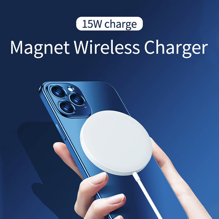 OJD-63 15W Aluminum Alloy Style Round Magsafe Magnetic Wireless Charger , Magnetic