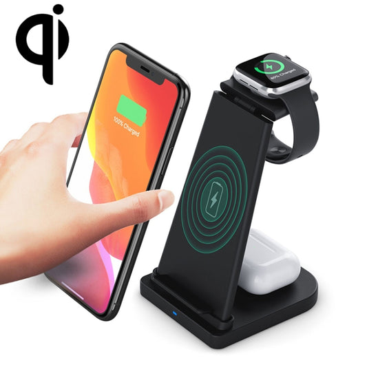 HQ-UD21 3 in 1 Folding Mobile Phone Watch Multi-Function Charging Stand Wireless Charger for iPhones & Apple Watch & Airpods, HQ-UD21