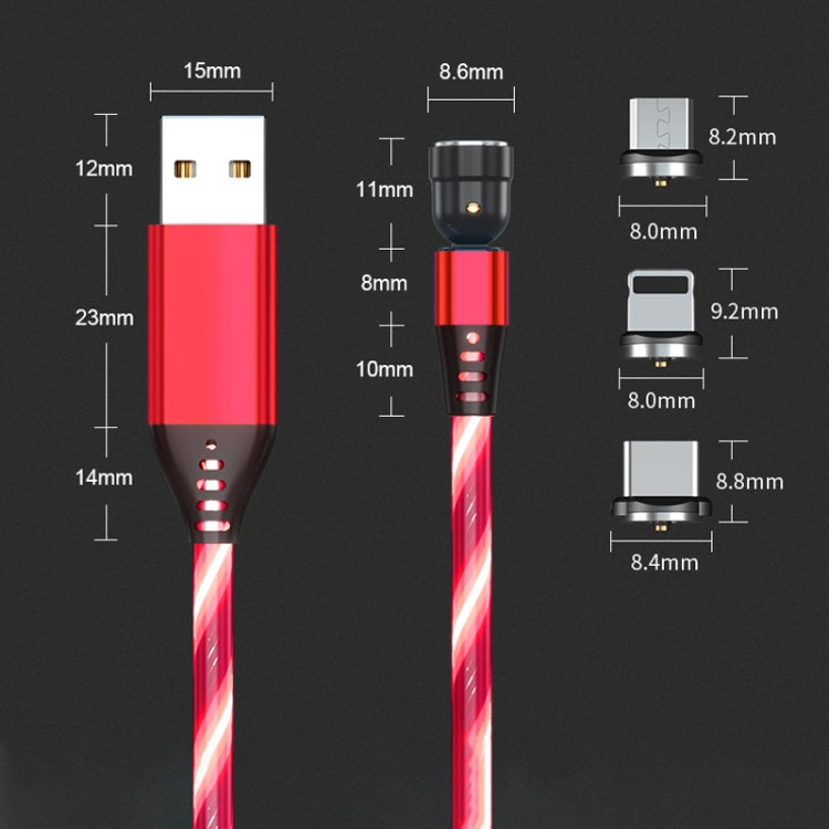 3 in 1 2.4A USB to 8 Pin + Micro USB + USB-C / Type-C 540 Degree Bendable Streamer Magnetic Data Cable, Cable Length: 1m, 8 Pin + Micro USB + USB-C / Type-C