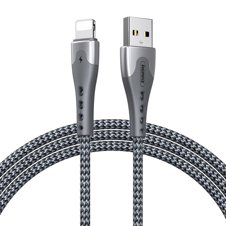 REMAX RC-150i KAWAY Series 1m 2.4A USB to 8 Pin Aluminum Alloy Braid Fast Charging Data Cable, 8 Pin