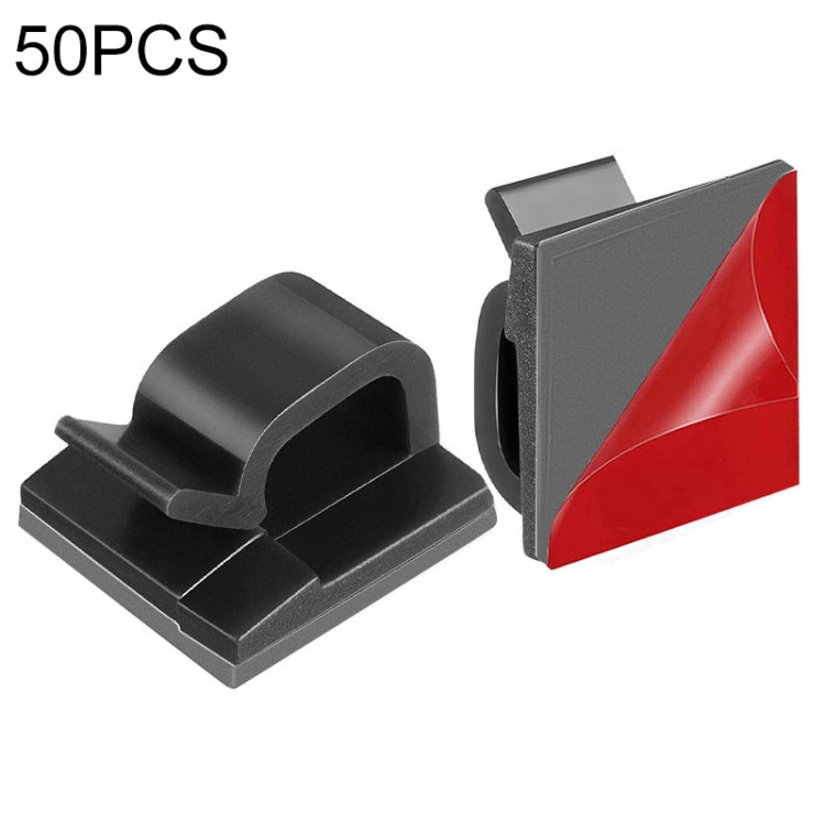 HG2392 50 PCS Desktop Data Cable Organizer Fixing Clip, Gum Type: Red and Grey, 50 PCS / Red and Grey