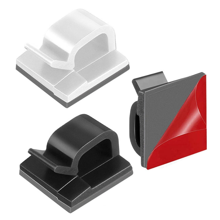 HG2392 50 PCS Desktop Data Cable Organizer Fixing Clip, Gum Type: Red and Grey, 50 PCS / Red and Grey