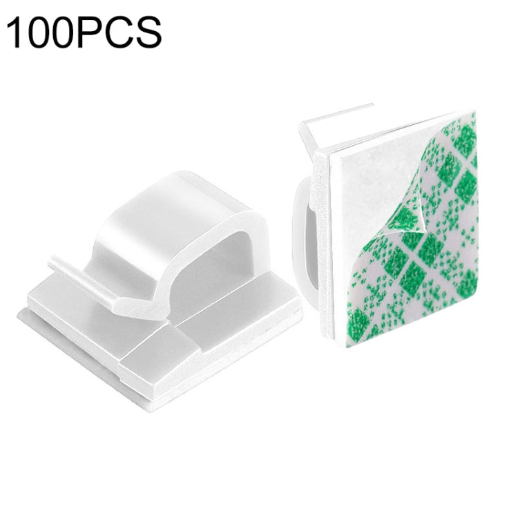 HG2392 100 PCS Desktop Data Cable Organizer Fixing Clip, Gum Type: Green and White, 100 PCS