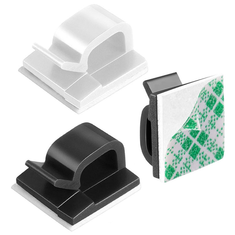 HG2392 100 PCS Desktop Data Cable Organizer Fixing Clip, Gum Type: Green and White, 100 PCS