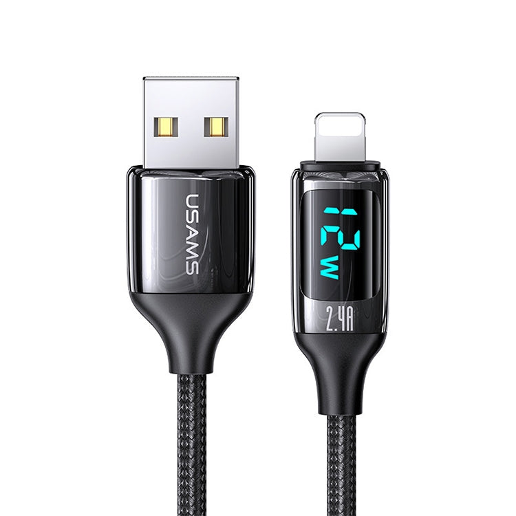 USAMS US-SJ543 U78 8 Pin Aluminum Alloy Digital Display Charging Data Cable, Length: 1.2m, 8 Pin