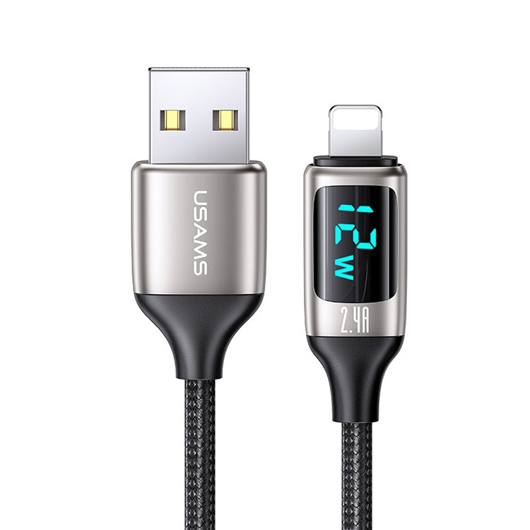 USAMS US-SJ543 U78 8 Pin Aluminum Alloy Digital Display Charging Data Cable, Length: 1.2m, 8 Pin