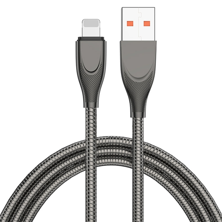 ADC-009 USB to 8 Pin Zinc Alloy Hose Fast Charging Data Cable, Cable Length: 1m, USB to 8 Pin